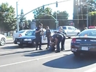 guy filming yelling at Fresno police as they arrest African American man
