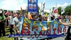 Demonstrators march for WikiLeaks whistleblower Manning